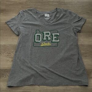 Gray ORE Ducks Graphic V-Neck T-Shirt